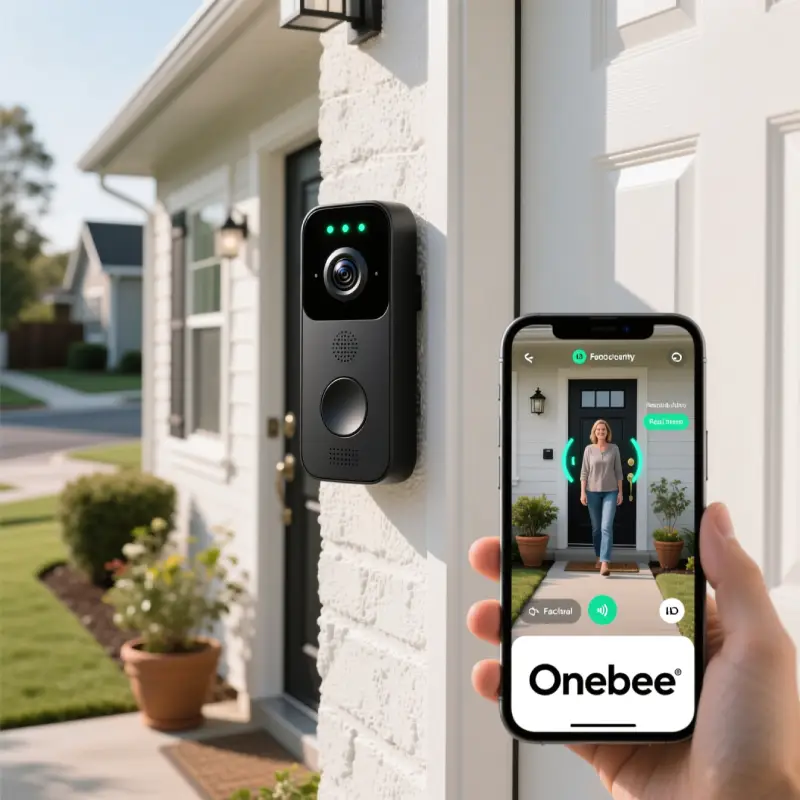 Smart doorbell camera for home security and automation - onebee