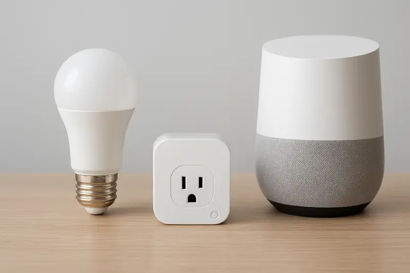 Entry-level scalable smart home devices including Wi-Fi bulbs, smart plugs, and voice assistants - onebee